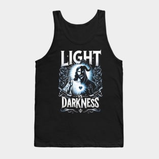 Light vs Darkness, Good and Evil. Jesus Christian Tank Top